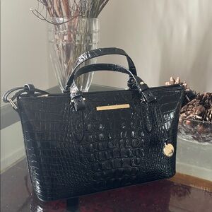 Brahmin black Melbourne leather Mini Asher satchel NWT